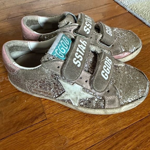 Kids Glitter Sneakers - Brown and White - Picture 1 of 4